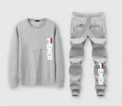 fendi tracksuit set ensemble de survetement regular fit fendi round neck gray